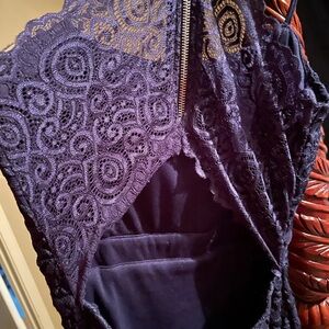 Elegant Purple Lace Dress